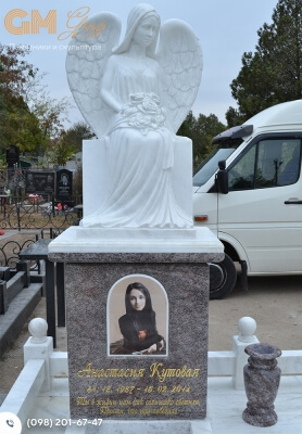 Статуя ангела из мрамора на могилу PF-12