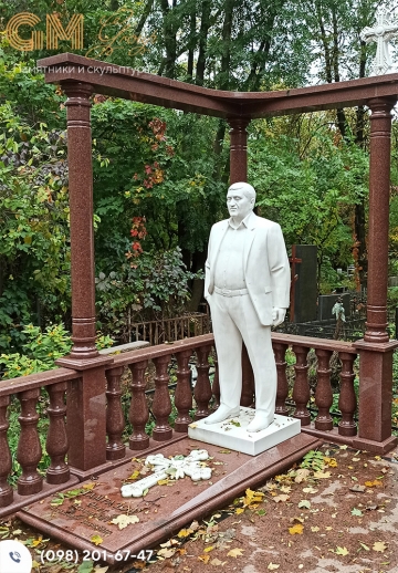 елітний пам'ятник чоловікові зі скульптурою з мармуру №1773