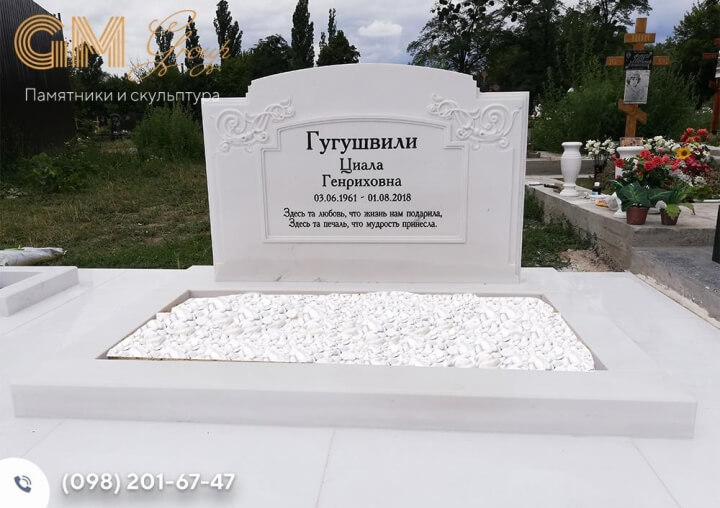 одинарный памятник из мрамора №2848